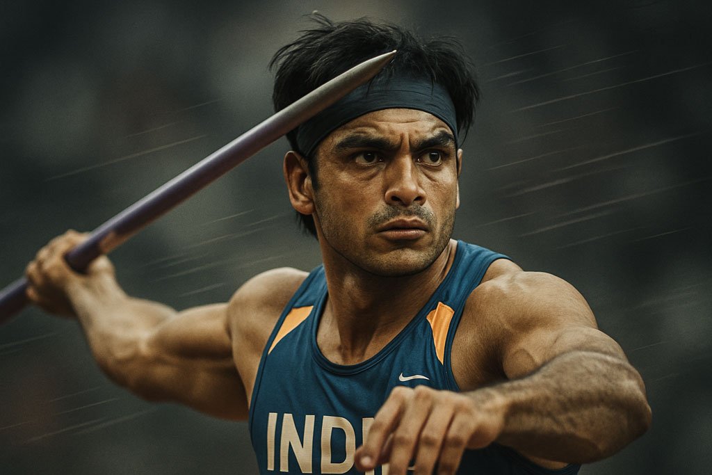 Neeraj Chopra's intense focus, a key element of the successful Athlete Mindset India.