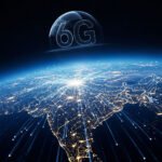 India 6G Connectivity visualized with digital network grid over Indian map and bright 6G hologram overlay